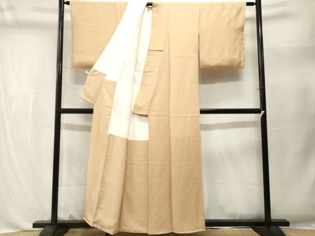 平和屋着物■上質な色無地　霞地紋　丁子色　正絹　逸品　CABL3487ev