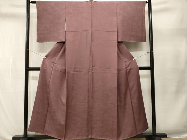 平和屋着物■上質な色無地　霞地紋　二藍色　正絹　逸品　CABL3489ev