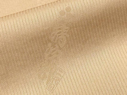 平和屋着物■二代目清次郎　手描き　色無地　霞地紋　白茶色　正絹　逸品　CABL3490ev