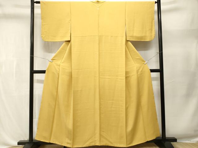 平和屋着物■上質な色無地　作家物　芥子色　正絹　逸品　CABL3492ev