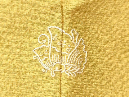 平和屋着物■上質な色無地　作家物　芥子色　正絹　逸品　CABL3492ev