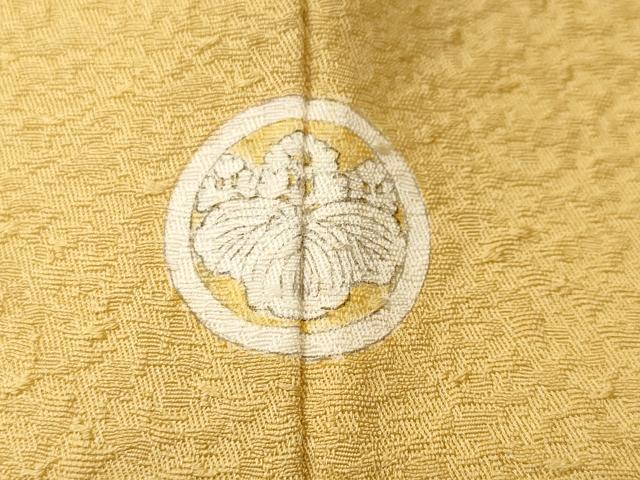 平和屋着物■本草木染作家　瑞寶　色無地　霞地紋　飴色　正絹　逸品　CABL3494ev