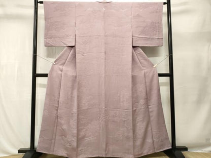 平和屋着物■上質な色無地　風景地紋　胡桃染色　正絹　逸品　CABL3495ev