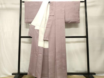 平和屋着物■上質な色無地　風景地紋　胡桃染色　正絹　逸品　CABL3495ev