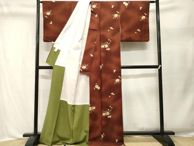 平和屋着物■小紋　籬舞花文　暈し染め　洗える着物　CABL3498ev