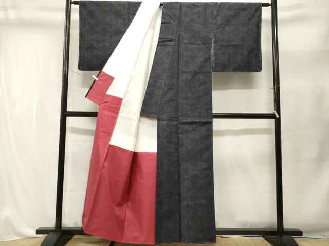 平和屋着物■上質な紬　網目花文　正絹　逸品　CABL3501ev
