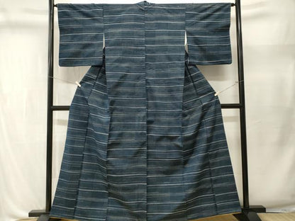 平和屋着物■上質な紬　格子柄　正絹　逸品　CABL3504ev