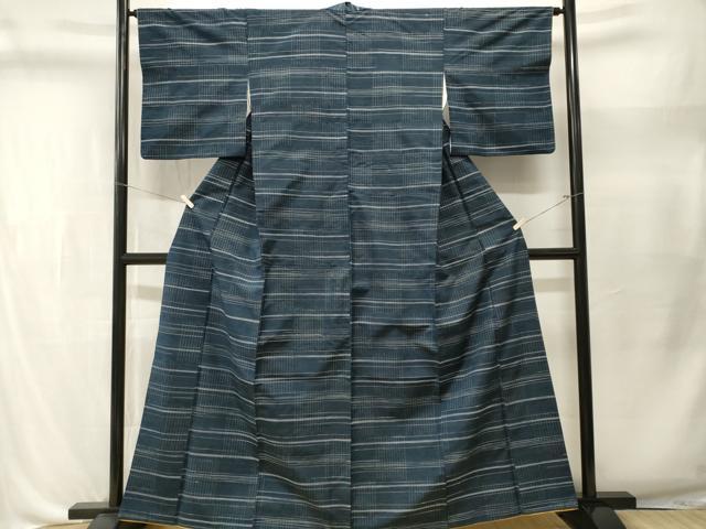 平和屋着物■上質な紬　格子柄　正絹　逸品　CABL3504ev