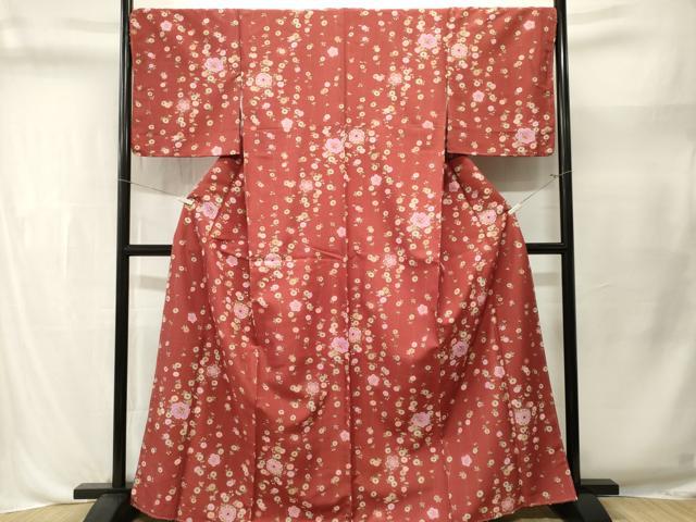 平和屋着物■小紋　枝花文　洗える着物　CABL3506ev