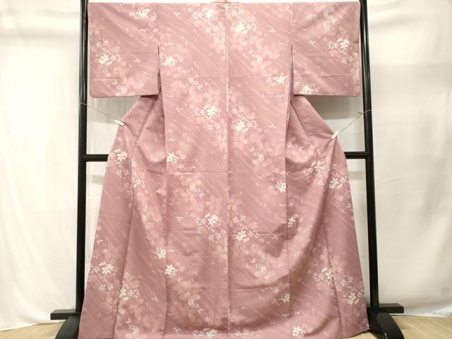 平和屋着物■小紋　斜線舞桜文　洗える着物　CABL3507ev