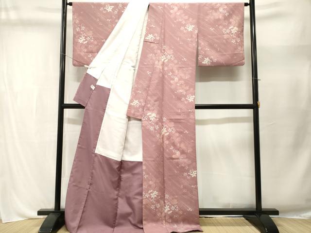平和屋着物■小紋　斜線舞桜文　洗える着物　CABL3507ev