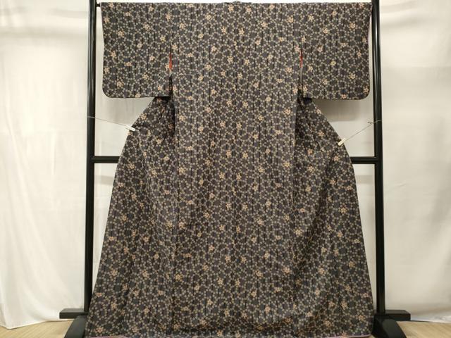 平和屋着物■小紋　花繋ぎ　縞　洗える着物　CABL3510ev