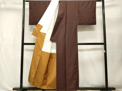 平和屋着物■上質な紬　立波文　正絹　逸品　CABL3514ev
