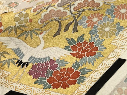 平和屋着物■十日町友禅作家　龍谷　黒留袖　松竹梅宝尽し文　松皮菱飛鶴鳳凰花文　金銀彩　正絹　逸品　CABL3516ev