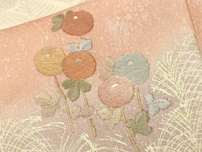 平和屋着物■訪問着　刺繍　雲重ね花籠文　暈し染め　金彩　正絹　逸品　CABL3517ev