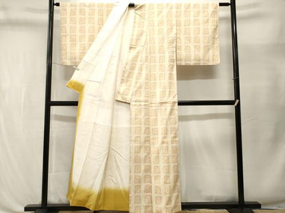 平和屋着物■上質な紬　幾何学文　正絹　逸品　CABL3519ev