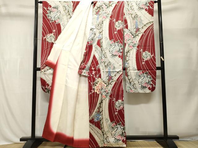 平和屋着物■豪華振袖　駒刺繍　雪輪草花文　藤花房　金彩　正絹　逸品　CABL3521ev