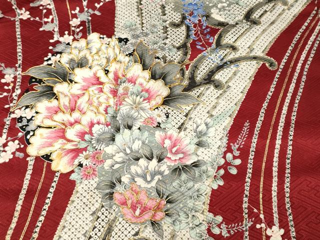 平和屋着物■豪華振袖　駒刺繍　雪輪草花文　藤花房　金彩　正絹　逸品　CABL3521ev