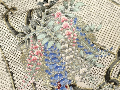 平和屋着物■豪華振袖　駒刺繍　雪輪草花文　藤花房　金彩　正絹　逸品　CABL3521ev