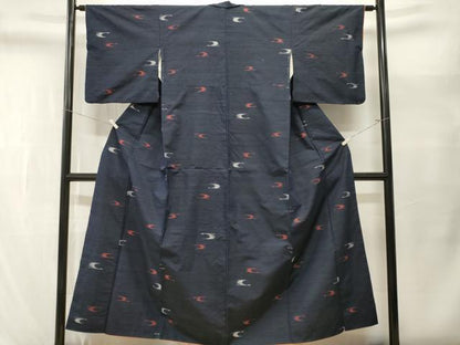 平和屋着物■上質な紬　飛鶴文　正絹　逸品　CABL3527ev