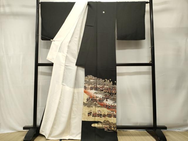 平和屋着物■豪華黒留袖　作家物　大名行列　金銀彩　正絹　逸品　CABL3528ev