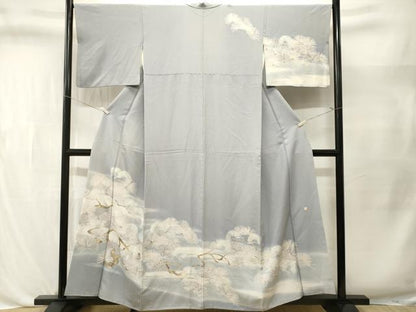 平和屋着物■訪問着　作家物　枝松文　暈し染め　金銀彩　正絹　逸品　CABL3545ev