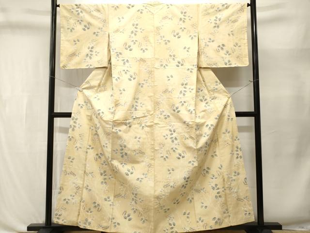 平和屋着物■上質な紬　枝葉文　正絹　逸品　CABL3546ev