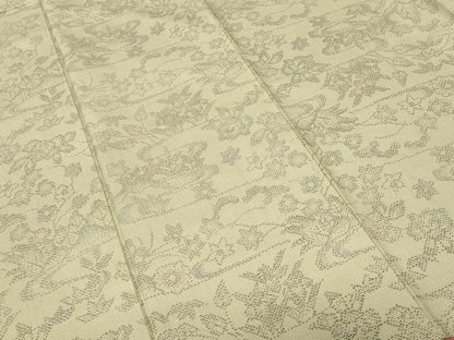 平和屋着物■上質な紬　流水草花文　正絹　逸品　CABL3548ev