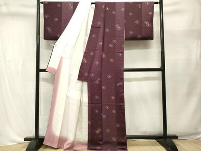 平和屋着物■上質な小紋　椿文　正絹　逸品　CABL3561ev