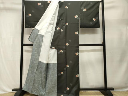平和屋着物■小紋　源氏香　椿　洗える着物　CABL3565ev