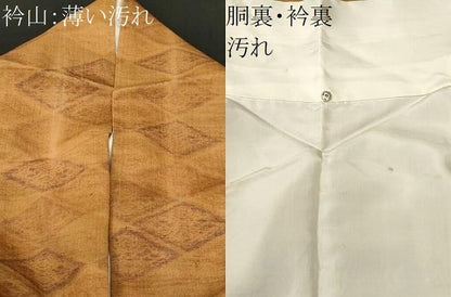 平和屋着物■上質な紬　菱幾何学文　正絹　逸品　CABL3567ev