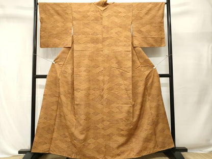 平和屋着物■上質な紬　菱幾何学文　正絹　逸品　CABL3567ev