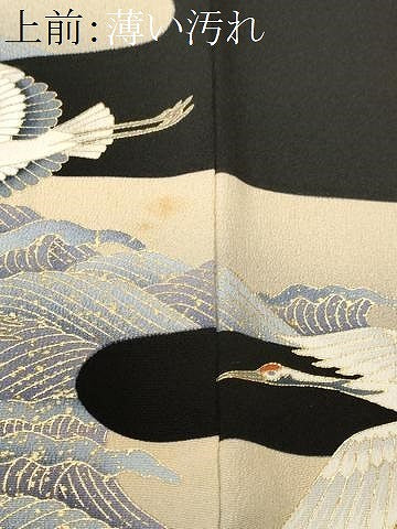 平和屋着物■豪華黒留袖　駒刺繍　浜松飛鶴梅文　金彩　正絹　逸品　CABL3568ev