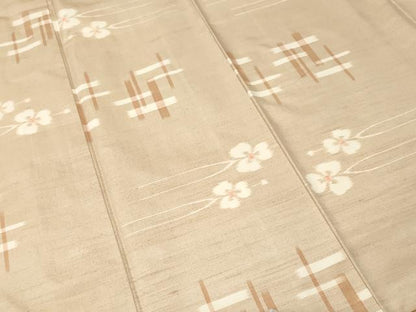 平和屋着物■上質な紬　井桁絣　花簪　正絹　逸品　CABL3569ev
