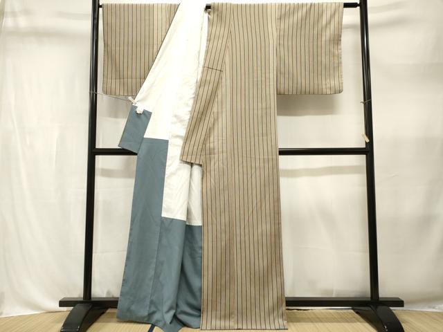 平和屋着物■小紋　縞　洗える着物　CABL3575ev