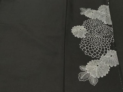 平和屋着物■豪華黒留袖　駒刺繍　檜扇花文　金銀糸　正絹　逸品　CABL3576ev