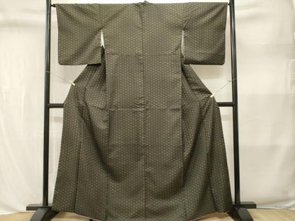 平和屋着物■小紋　麻の葉文様　洗える着物　CABL3581ev