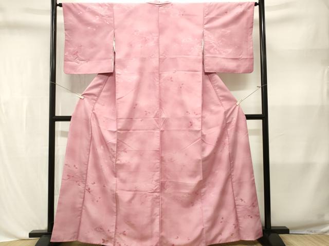 平和屋着物■小紋　地紋起こし　流水枝葉文　暈し染め　洗える着物　CABL3583ev