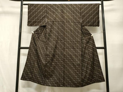 平和屋着物■上質な紬　絣文様　正絹　逸品　CABL3588ev