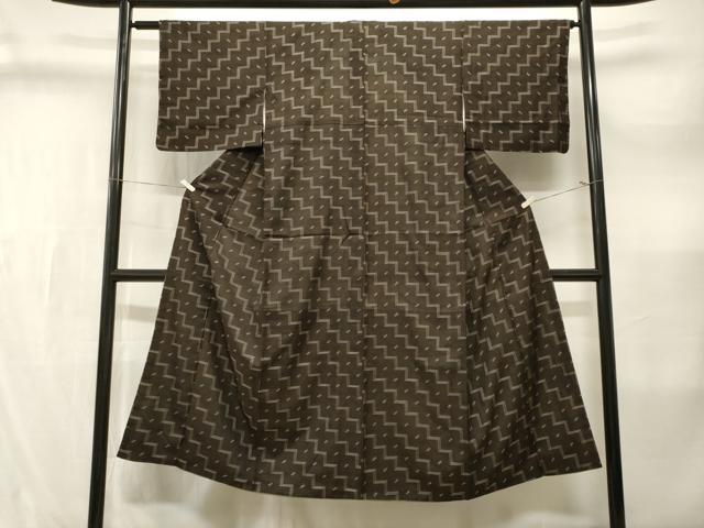 平和屋着物■上質な紬　絣文様　正絹　逸品　CABL3588ev