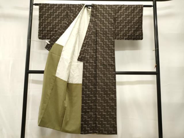 平和屋着物■上質な紬　絣文様　正絹　逸品　CABL3588ev