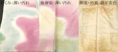 平和屋着物■上質な小紋　霞花文　流水花地紋　暈し染め　正絹　逸品　CABL3589ev