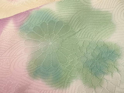 平和屋着物■上質な小紋　霞花文　流水花地紋　暈し染め　正絹　逸品　CABL3589ev