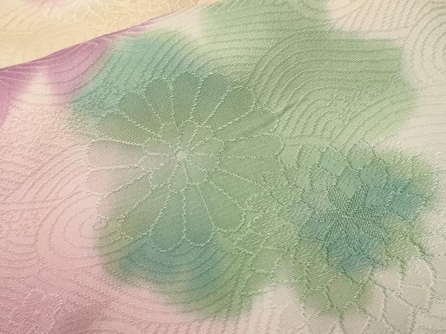 平和屋着物■上質な小紋　霞花文　流水花地紋　暈し染め　正絹　逸品　CABL3589ev