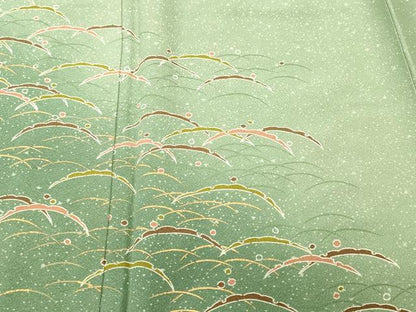 平和屋着物■訪問着　雪芝　露芝　暈し染め　正絹　逸品　CABL3603ev