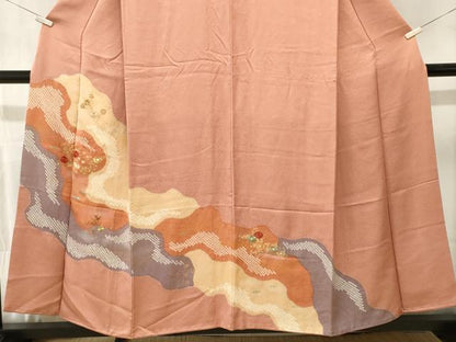 平和屋着物■訪問着　刺繍　道長花文　金彩　正絹　逸品　CABL3609ev