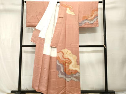 平和屋着物■訪問着　刺繍　道長花文　金彩　正絹　逸品　CABL3609ev