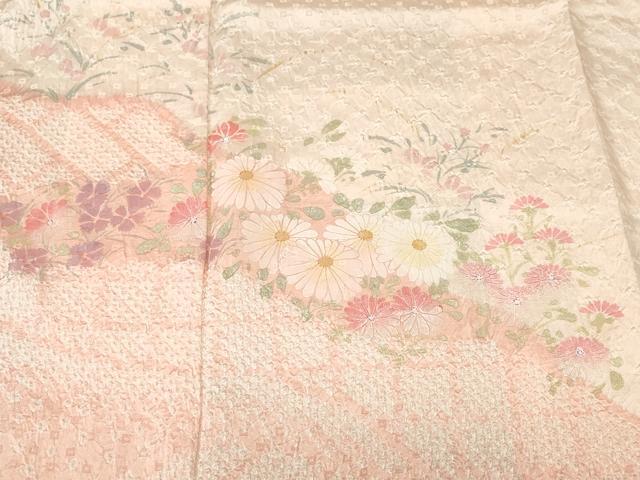 平和屋着物■訪問着　絞り　草花文　暈し染め　金銀彩　正絹　逸品　CABL3611ev