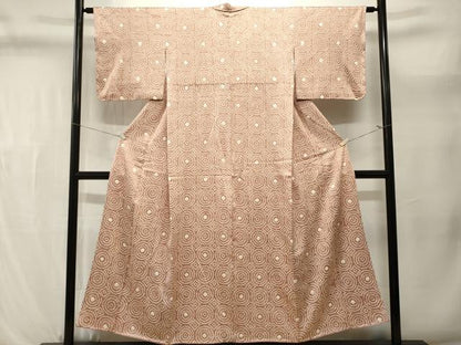 平和屋着物■上質な小紋　総刺繍　抽象文様　正絹　逸品　CABL3612ev