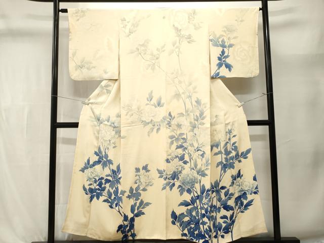 平和屋着物■訪問着　刺繍　枝花文　暈し染め　正絹　逸品　CABL3617ev